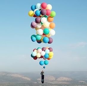 Полет на воздушных шариках (видео)