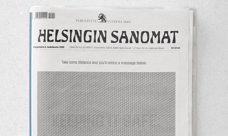 В Финляндии вышла газета, которую можно читать только на расстоянии